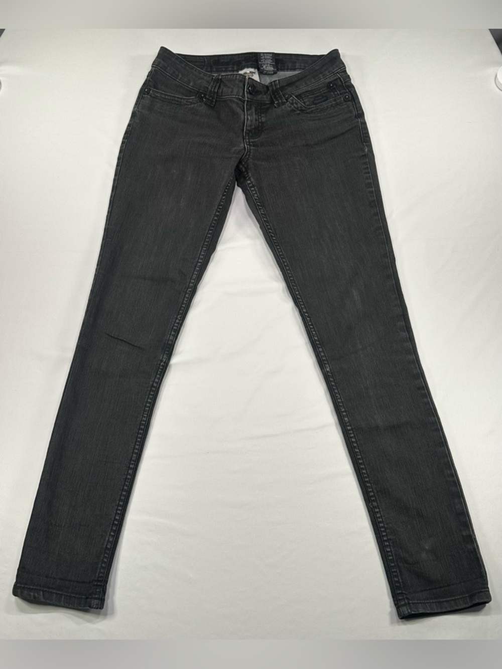 Harley-Davidson Skinny Denim Size 6 Low Rise Jeans Grey Black 5-Pocket Moto